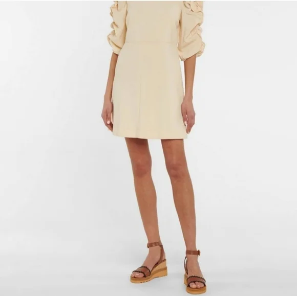 SEE BY CHLOÉ "Robin" Wedge Platform w/Ankle Strap - Tan/Brown/Black - Size 38/8 - Picture 4 of 12